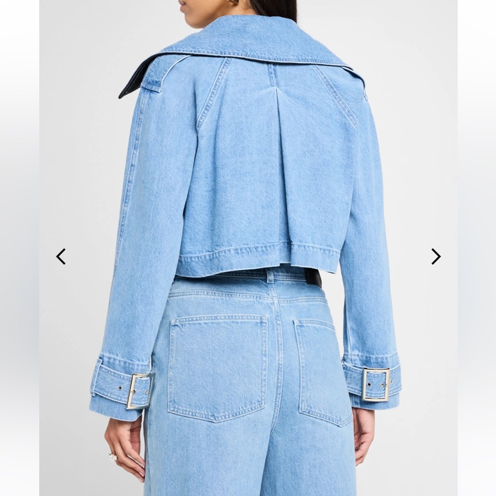 Toccin Tommy Cropped Denim Trench Coat - Picture 3 of 9
